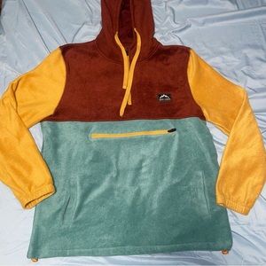 Massive outdoor retro ski hoodie Red Yellow Cyan Blue Fleece